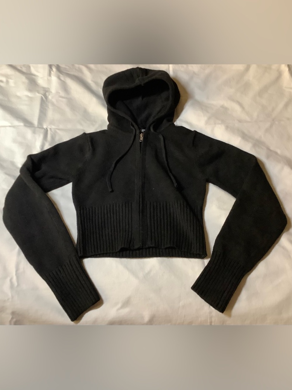 AMBIANCE APPAREL WOMENS HOODED SWEATER SIZE S BLACK NWT